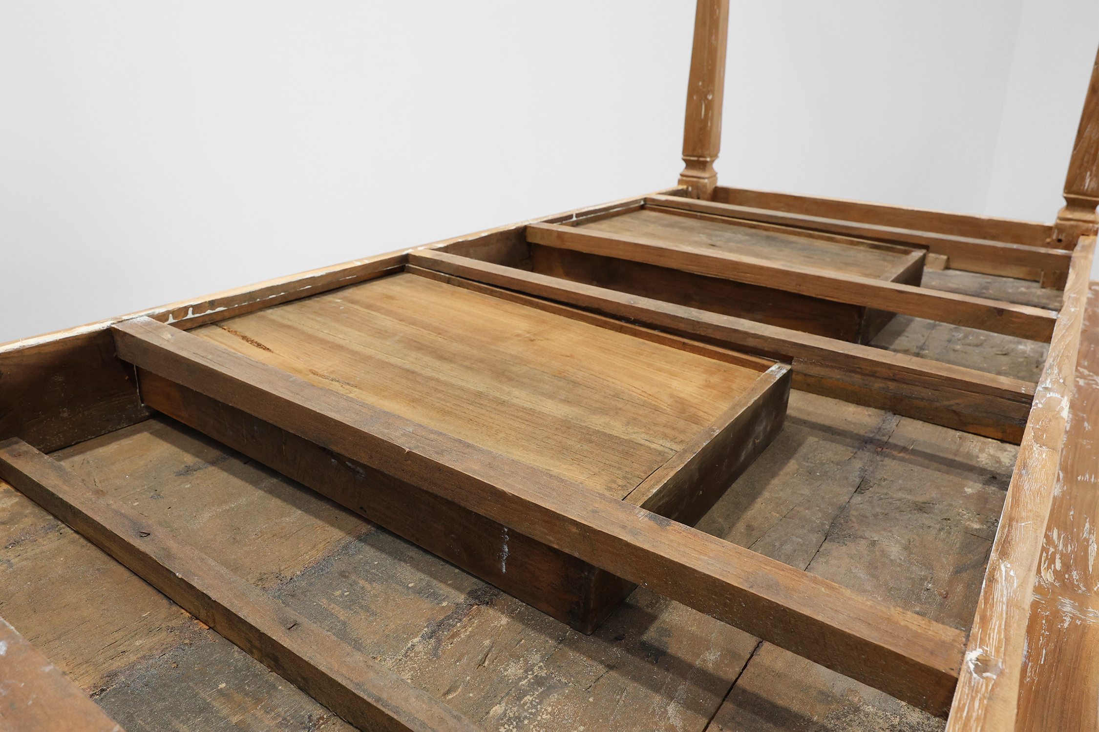 Large french provincial farm table in elm wood, France ca. 1850thumbnail
